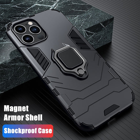 Anti Shock Case For iPhone 11 12 13 14 Pro XR Xs Max X 8 7 6 Plus 5S Magnet Armor Shell Case Cover For Apple iPhone SE 2022 2020
